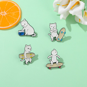 Pin de metal esmaltado con diseño de gato negro de dibujos animados, insignia de cantante, decoración para mochila, regalo para amantes de la música y coleccionistas - Product Image 6