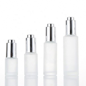 Essential Oil <b>Bottle</b> Clear Frosted 5ml 10ml 15ml 20ml Glass Dropper <b>Bottle</b> With Gold Press Dropper Cap - Product Image 1