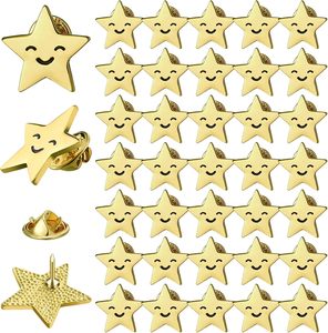 Pins de estrella dorada a granel, de metal dorado, motivacionales con forma de Y y K, para premios, accesorios patrióticos para el aniversario del 4 de julio y conmemoraciones. - Product Image 1