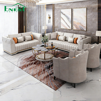 Italienisches Luxus-Sofa-Set aus Echtleder, Modernes Villen-Wohnzimmer-Möbelset, Hochwertiges Weißes Couch-Set