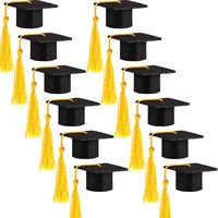 Mini-capsule de bouteille en feutre noir en forme de toque de graduation, décoration originale pour bouteilles de vin, accessoires de table pour fête de remise des diplômes, promotion 2026