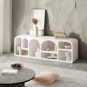 Mueble de Almacenamiento Blanco Minimalista Moderno de 1600x400x500mm, Estante Divisorio para Sala de Estar, para Organización del Hogar - Product Image 4