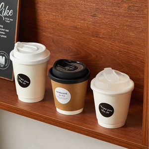 Gobelet en papier kraft blanc à double paroi compostable en usine, écologique, imperméable, pour café à emporter, pour boissons chaudes et froides - Product Image 5