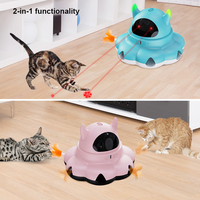 Jouet laser interactif intelligent et écologique pour chat, rechargeable, en ABS, multifonctionnel, avec plateau tournant, pour intérieur
