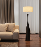 Lampe sur pied minimaliste de style médiéval en forme de champignon, lumière LED, abat-jour en tissu, interrupteur au pied, pour chambre à coucher, salon, maison d'hôtes