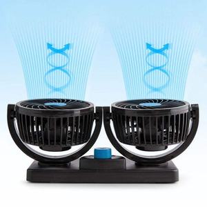 Ventilador de Coche de Doble Cabezal de 24V/12V, Rotación de 360 Grados, Potente y Silencioso, 2 Velocidades Ajustables, Ventilador de Aire de Refrigeración Automática con Viento Fuerte - Product Image 5