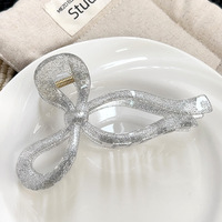 2025 nouvelle mode brillant argent Style coréen requin pince cheveux accessoire haut de gamme luxe en plastique pince à saisir