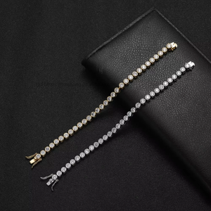 Pack Set Tennis <b>Bracelet</b> 3mm4mm5mm Single Row <b>Copper</b> Set Zirconium Hip-hop <b>Bracelet</b> Tanjing Fashion Lijing Necklace - Product Image 2