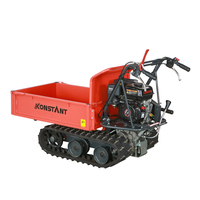 Brouette à essence KONSTANT homologuée CE avec moteur EPA, chenilles hydrauliques tout-terrain, capacité de charge de 300 kg, auto-chargeante