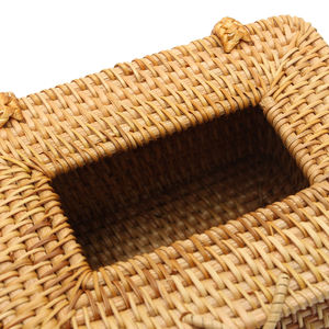 Boîte à mouchoirs carrée en rotin tressé à la main à 100 % pour cuisine et salon – Vente en gros vietnamienne - Product Image 2