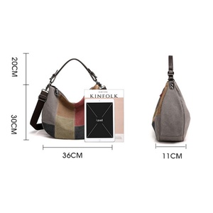 <span class=keywords><strong>Bolsa</strong></span> Tote Vintage con Parches, Bolsos <span class=keywords><strong>de</strong></span> Hombro Cruzados <span class=keywords><strong>de</strong></span> Moda 2026 para Mujer, <span class=keywords><strong>Bolsa</strong></span> Tote <span class=keywords><strong>de</strong></span> Lona <span class=keywords><strong>de</strong></span> Gran Capacidad con Contraste <span class=keywords><strong>de</strong></span> Color - Product Image 2