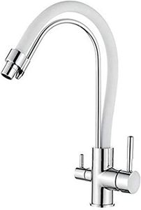 Rubinetti da <span class=keywords><strong>cucina</strong></span> Osmosis con beccuccio flessibile e doppia maniglia, spruzzatore 3 in 1 per <span class=keywords><strong>filtro</strong></span> depuratore acqua lavello <span class=keywords><strong>cucina</strong></span>, bianco - Product Image 2