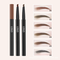 Crayon à sourcils transfrontalier sans logo, résistant à la transpiration et aux bavures, double embout rotatif, mine dure, ne se décolore pas, personnalisation OEM