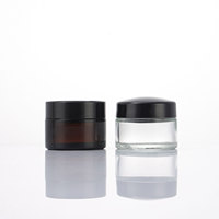 Bocaux en verre Stork de 1 oz (30 g) avec couvercle en plastique/métal/phénolique, bocal ambré/transparent à parois droites de 50 g, bocal pour crème pour le visage, logo personnalisé