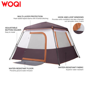 เต็นท์แคมป์ปิ้ง Woqi สำหรับ 4-5 คน แบบป๊อปอัพ กางอัตโนมัติ สองชั้น กันลม กันน้ำ เต็นท์ครอบครัวสำหรับกิจกรรมกลางแจ้ง ขนาด 241x241x165 ซม. - Product Image 4
