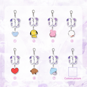 Nouveaux porte-clés de dessins animés Bangtan Boys & <span class=keywords><strong>BT21</strong></span> 2026 |   Image personnalisée, Marchandises K-Pop, Cadeaux pour fans et concerts, Breloques pour sacs - Product Image 1