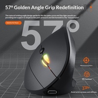 Mouse Vertikal Nirkabel 2.4G Khusus Tangan Kanan, Mouse Ergonomis Nirkabel 2.4G Mode Ganda dengan Tombol Senyap, Mouse Ergo Kantor