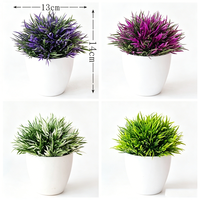 MSH I1264 Plantes vertes artificielles semi-sphériques Décoration d'intérieur Petites plantes en pot Ornements floraux PVC Bonsaï Durable 12cm