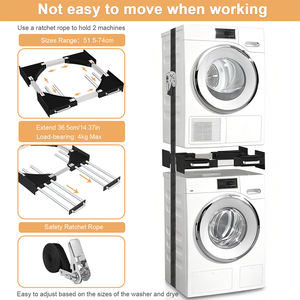 Kit de apilamiento universal de 29 pulgadas para lavadora y secadora, soporte metálico ajustable para 29/28/27/26/25/24 pulgadas, solución de apilamiento premium - Product Image 2