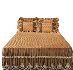 New Bed Skirts Wrap Around Dust Ruffle Easy On Off 16 Inch Tailored Drop lace bed skirts