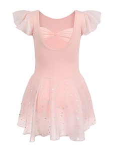 Justaucorps de ballet à manches volantées pour petites filles, jupe en mousseline scintillante, tenue de danse et de gymnastique pour enfants, costume d'entraînement - Product Image 5