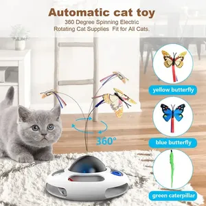 Personalizado Cat Toys Teaser Butterfly Interactive Cat Toys 360 Degree Automatic Butterfly Rotating Interactive Cat toy