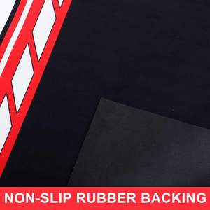 Tapis de garage pour moto MD, modèle MD-R937, rectangulaire, antidérapant, absorbant l'huile, avec support en caoutchouc épais, motif rayé brillant, fibre de nylon - Product Image 6