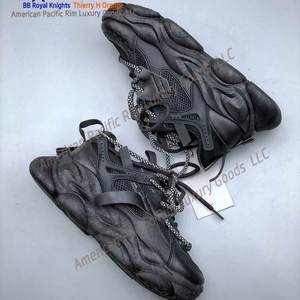 Zapatillas Deportivas Negras con Suela Gruesa, Transpirables, con Parte Superior de Cuero Genuino, Ligeras, Antideslizantes, con Cordones, para - Product Image 5