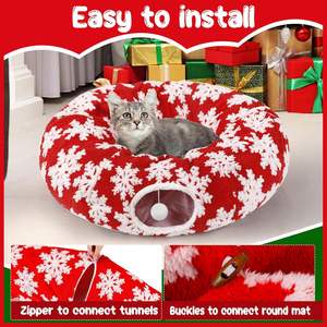 Kedi tüneli yatak, kedi tüneli noel ağacı etek, sevimli kedi geçirmez tünel yatak noel ağacı altında, Pet oyuncak hediyeler - Product Image 6
