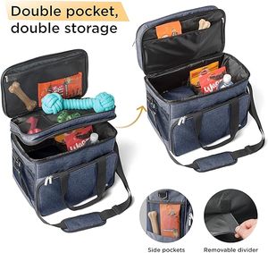 Free sample Dog Travel Bag, Travel <b>Pet</b> Bag Organizer, Dog <b>Food</b> Travel Bag with <b>Food</b> <b>Container</b> and Bowls, Dog Travel - Product Image 3