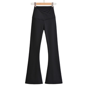 High Quality Cotton <strong>Fleece</strong> <strong>Women</strong> <strong>Trousers</strong> Office Slim Flared Pants Female <strong>Trousers</strong> Cross Waistband <strong>Women</strong> Joggers Pants - Product Image 4
