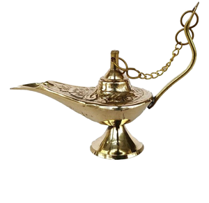 Lámpara de Latón Aladino, Decoración para el Hogar y Bodas, Lámpara Mágica de Aladino, Quemador de Incienso, Artesanía de Metal, Adorno para el Hogar, Lámpara de Aladino - Product Image 1
