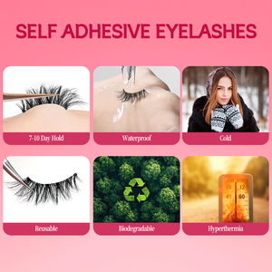 Faux cils pré-encollés en gros, demi-cils sans colle, emballage personnalisé, cils à presser, fournitures de cils naturels en bande - Product Image 4