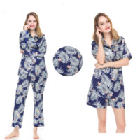 Pyjama à fleurs différentes Ensemble de pijama long pour femmes Ensembles de style imprimé
