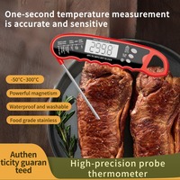 Termometer BBQ Digital, baca instan akurasi tinggi IPX6 tahan air Food Grade Stainless Steel Probe 180 rotasi memanggang daging