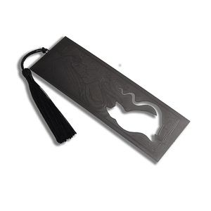 ของที่ระลึก ของขวัญ ดีไซน์ใหม่ ที่คั่นหนังสือโลหะสแตนเลสสีดำแบบกำหนดเอง ที่คั่นหนังสือแบบเจาะรู - Product Image 3