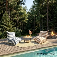 Fauteuil pouf moderne d'extérieur avec rangement, grand canapé paresseux tendance pour jardin, piscine, relaxation, salon intérieur