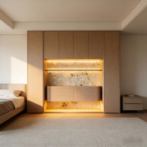 Vitrina moderna de madera maciza, vitrina de cristal para cocina, para almacenamiento en el hogar, muebles para proyectos. - Product Image 3