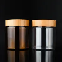 Recipiente cosmético natural, recipiente para esfregar manteiga corporal 150g 150ml 250g 250ml pote cosmético fosco tampas de madeira de bambu