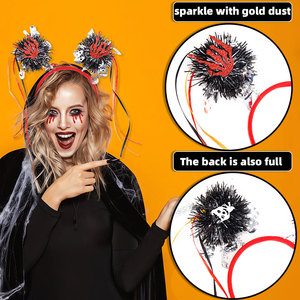 Diademas con Borlas de Colores para Halloween FEIQU, Diademas para el Cabello con Diseño de Fantasmas, Festival, Fiesta de Disfraces, Araña, Calabaza, PET+Feltro - Product Image 4