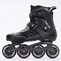 Patins à Roues Alignées Unisexe à Taille Fixe, Coque Rigide, 3 Roues, pour Fitness, Freestyle Urbain, Course de Vitesse et Slalom pour Adulte