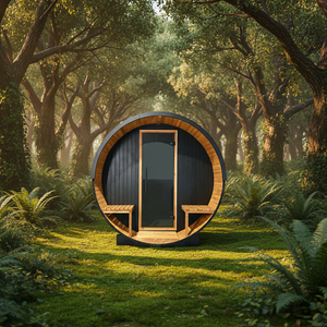 L'évasion ultime dans le jardin : sauna en forme de baril haut de gamme pour 6 personnes avec une fenêtre panoramique spacieuse - Product Image 1
