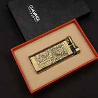 Briquet à cigare moderne à flamme douce, motif gaufré, portable, en cuivre pur, rechargeable, de luxe, pour pipe, vente en gros