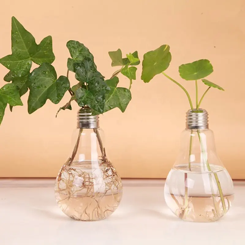 Vaso a bulbo di vetro appeso in verde bottiglia di vetro idroponica ornamento per soggiorno decorazione creativa per la casa