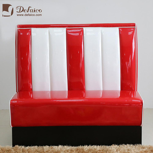 Asiento de cabina de <span class=keywords><strong>restaurante</strong></span> con respaldo en forma de V, estilo Retro americano de los 50, vinilo rojo <span class=keywords><strong>y</strong></span> <span class=keywords><strong>blanco</strong></span> - Product Image 6