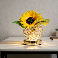Lampe de table LED sans fil moderne en forme de tournesol, avec contrôle tactile et couleurs réglables