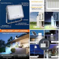 Éclairage extérieur en aluminium solaire, éclairage extérieur domestique, lampadaire, super lumineux, contrôle intelligent de la lumière, haute puissance