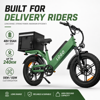 Bicicleta Eléctrica de Carga con Llantas Gruesas de 20 Pulgadas, Batería de 48V 55Ah, Cuadro de Aluminio, Freno de Disco, Motor de 7 Velocidades en el Buje Trasero, Personalización OEM