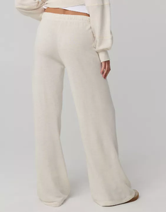Pantalon évasé à taille haute avec cordon de serrage et taille élastique pour femme, doux et confortable, collection LEDUO, en promotion - Product Image 3