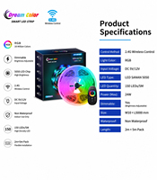 Kit complet de bande LED RGB sans fil 2,4G Sanan 5050 DC12V à intensité variable pour la décoration intérieure